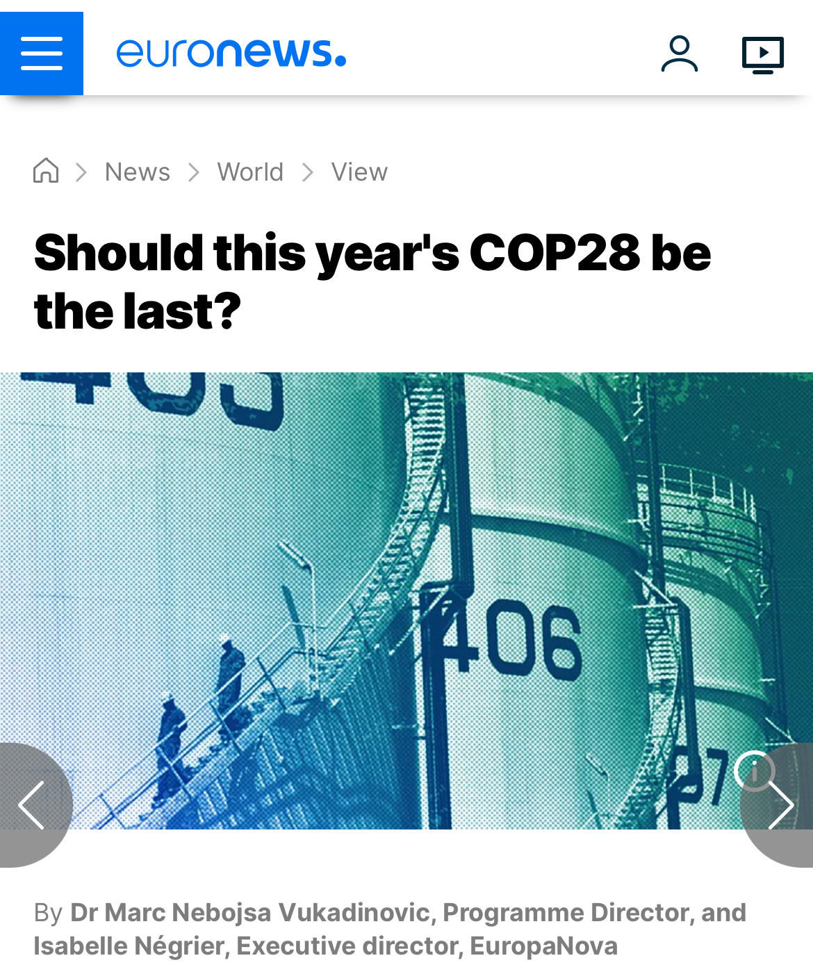 Urgence Climatique : EuropaNova s’exprime sur la COP28